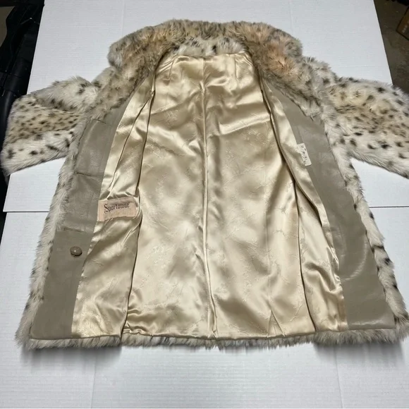 Vintage Sportowne Women’s Faux Fur Coat Size 10 – Retro Fashion - Picture 2 of 8